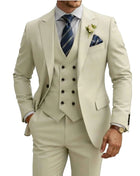 Abito Uomo 3 Pezzi Doppio Petto Slim Fit - Tuxedo Matrimonio e Gala