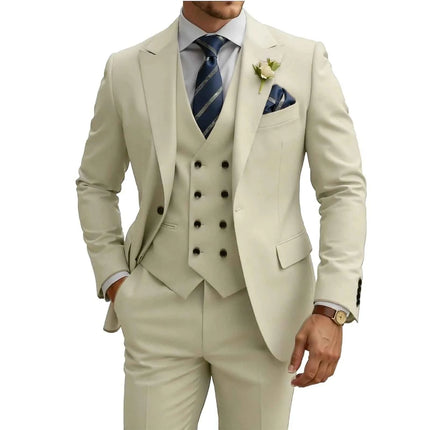 Abito Uomo 3 Pezzi Doppio Petto Slim Fit - Tuxedo Matrimonio e Gala