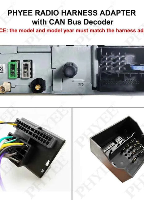 Kit di montaggio telaio pannello radio Android da 9" con decodificatore CAN Bus da 16 pin a cablaggio Quadlock per Peugeot 3008 2009-2015