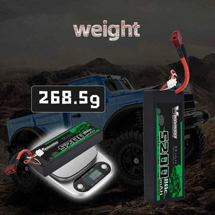 2Pcs VSVAW 2S Lipo Battery 7.4V 80C 5200mAh Hardcase T Plug for 1/8 1/10 RC Car Truck Tank RC Buggy Truggy RC Racing Parts