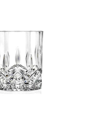 Set Bicchieri Whiskey in Vetro Crystal 230ml con Rilievi Trasparenti per Bar e Casa