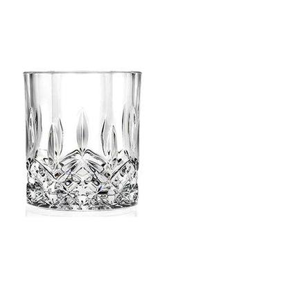Set Bicchieri Whiskey in Vetro Crystal 230ml con Rilievi Trasparenti per Bar e Casa