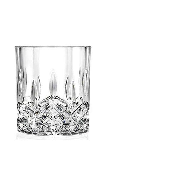 Set Bicchieri Whiskey in Vetro Crystal 230ml con Rilievi Trasparenti per Bar e Casa