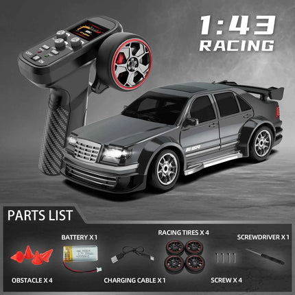 KF30 1:43 4WD RC Car With Gyroscope & Dual Motor System 2.4G Full-Proportional RC High Speed Racing Car LED Lights Toys Gifts