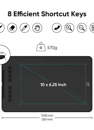 Nuovo XPPen Deco01V3 Tavoletta Grafica Digitale da 10 Pollici, 16384 Livelli di Pressione, 8 Tasti di Scelta Rapida per Android, Windows e Mac