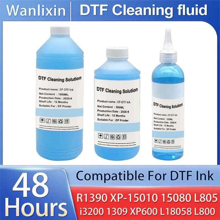 250ml 500ml 1000ml DTF Power Cleaner DTF Cleaning Solution Liquid For Direct to Film Printer Printhead L805 L1800 L800 1390