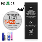 High Capacity Battery For iPhone 4 4S 5 5S 5C SE 2020 6 6S 7 8 SE2 Plus X XR XS 11 Pro Max Mobile Phone Pack New 0 Cycle Seal