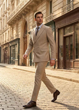 ST Cassy Elegant mens suits for wedding Slim fit Double Breasted Multiple buttons Casual Business Two-piece dress party outfit