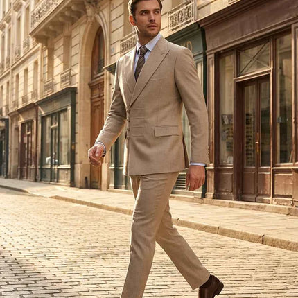 ST Cassy Elegant mens suits for wedding Slim fit Double Breasted Multiple buttons Casual Business Two-piece dress party outfit