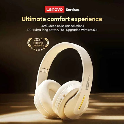 NEW Lenovo LES-107 Wireless Bluetooth 6.0 Headset Dolby Surround Sound Gaming Headphones AUX Wired Foldable Headset 26H Playtime