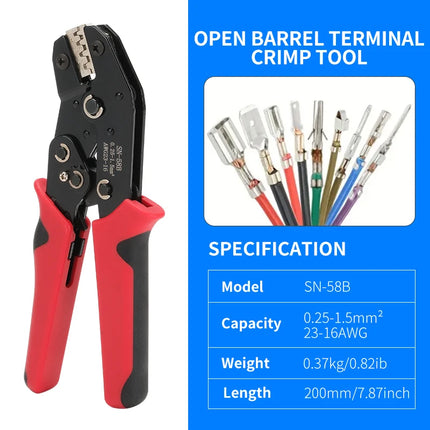 Set di strumenti per crimpare Pinze pressate Strumenti per elettricisti Terminali elettrici Morsetto Elettronica Premendo il connettore Mascelle a mano 58B