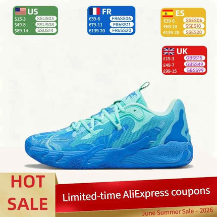 Puma MB.03 Scarpe da Basket Basse da Uomo Eleganti, Morbide e Reattive, Versatili, Antiscivolo e Resistenti, Blu 310519-01