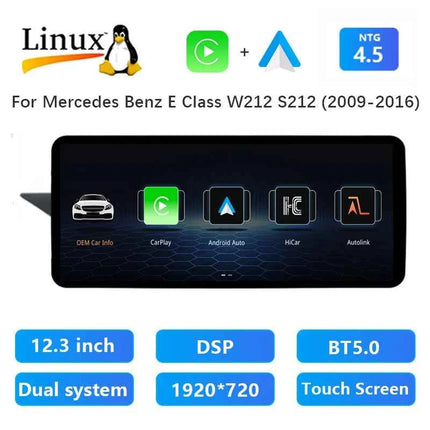 Uckazy 12.8" 2400*900 Snapdragon 665 Android 14 Car Multimedia Wireless CarPlay For Mercedes Benz E Class W212 2009 - 2015 Car Radio Player Video DSP Stereo Touch Screen 4G WiFi BT