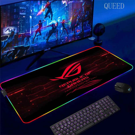 Cartoon Asus Deskmat Mouse Pad Gaming LED Mouse Mat 900x400 Mousemats Table Pads PC Office Desk Mat RGB Keyboard Mats XXL