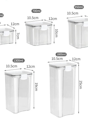 Sealed Jars Kitchen Grain Storage Organizer Large Tank Plastic Moisture-proof Storage Box Household Seasoning Jars Set