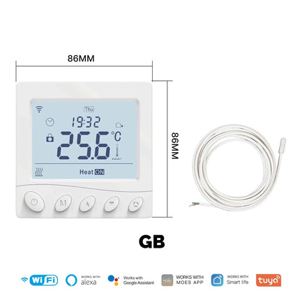 MOES WiFi Smart Thermostat for Floor Heating & Boiler, Tuya App Remote Control, Compatible with Alexa Google Home, Programmable