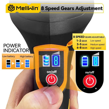 MELLWIN 150mm Cordless Electric Car Polisher 8 Adjustment Car Polishing Waxing Sanding Power Tool For Makita 18V Battery Pin