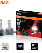 OSRAM LED D1S D3S Car Headlight LEDriving XENON HID Lamps 45W Power Bright 6000K White Canbus LED Bulbs Original Upgrade, Pair