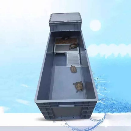 Turtle Tank with Drainage Drying Table Large Turtle Breeding Box Thickened Plastic Turtles Terrariums Turtles House Ecosystem