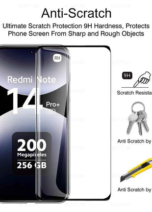 Per Redmi Note 14 15 Pro+ 5G, 2 Pezzi di Vetro Temperato Curvo, Protezione Schermo per Xiaomi Note14 Pro Plus Note15 15Pro 14Pro 4G