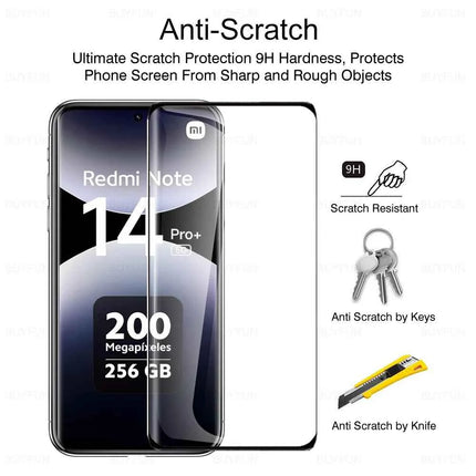 Per Redmi Note 14 15 Pro+ 5G, 2 Pezzi di Vetro Temperato Curvo, Protezione Schermo per Xiaomi Note14 Pro Plus Note15 15Pro 14Pro 4G