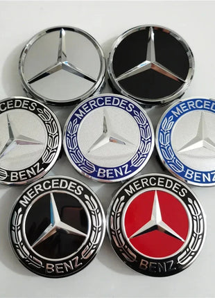 Set di 4 Coprimozzi da 75mm per Mercedes-Benz AMG W203 W206 W220 W205 W211 W212, Coperture per Cerchioni con Emblema Benz