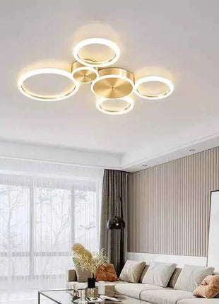 Plafoniera moderna a LED ad anello creativo per la casa, soggiorno, dimmerazione remota, camera da letto, lampadario a soffitto, apparecchio di illuminazione per interni