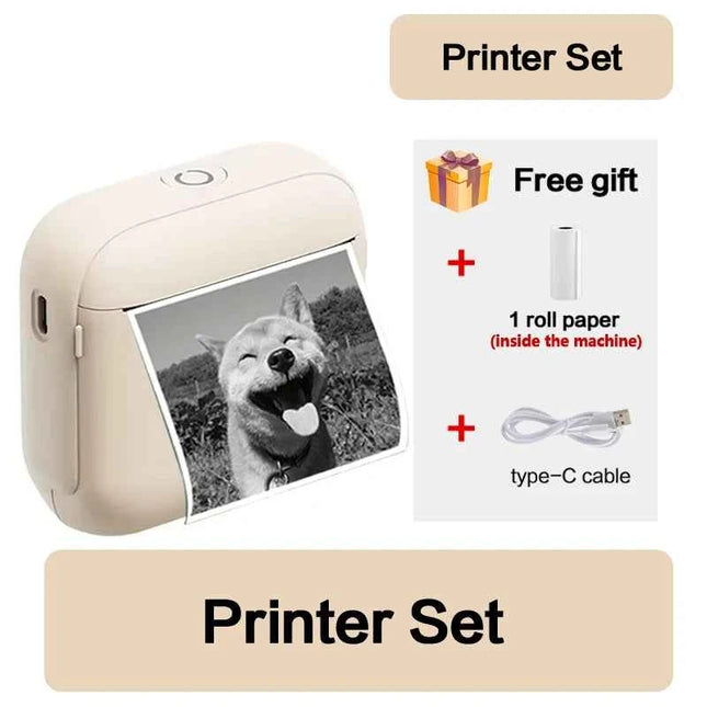 58mm Mini Portable Thermal Printer Wireless Pocket Photo Printer For IOS Android With USB Cable For Photo Sticker Label Printing
