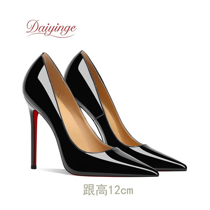 Scarpe da Donna 2026 di Tendenza Lusso con Suola Rossa Tacchi Alti a Punta Stiletto 12 cm Comode per Feste e Cerimonie