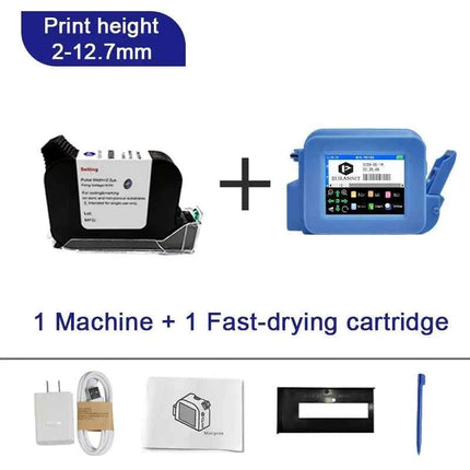 EURANNIT XMINI 12.7mm Portable Mini Inkjet Printer with Fast Dry Ink for Logo Expire Date QR Barcode Batch Number Label Printer
