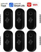 Tuya WiFi Vibration Sensor White Black Door Window Glass Broken Detector Home Security Anti-theft Smart Life APP Real-Time Alert