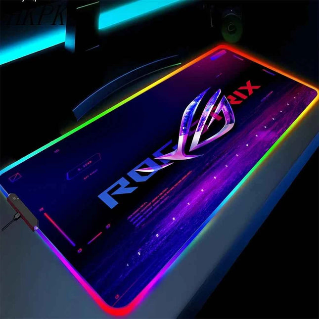 Black Mouse Pad Asus Rgb Gaming Mause Mat Anime Mats Gamer Rug Pc Xxl Cute Pads Large Game Keyboard Carpet Backlight Mousepad