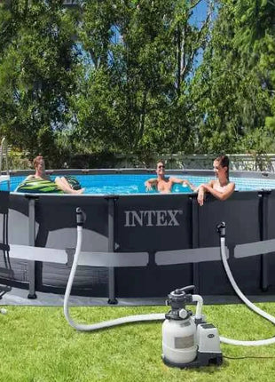 Piscina Intex Grande da Esterno con Telaio Rinforzato, Piscina Familiare per Casa e Bambini, Piscina Pieghevole da Giardino