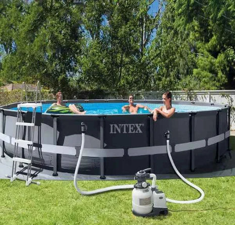 Piscina Intex Grande da Esterno con Telaio Rinforzato, Piscina Familiare per Casa e Bambini, Piscina Pieghevole da Giardino