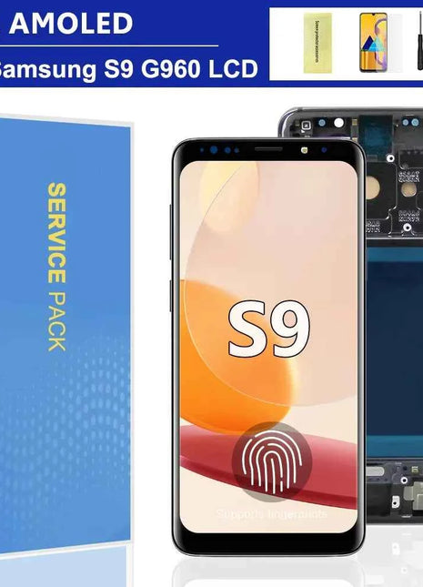AMOLED/TFT LCD Per Samsung S9 G960 G9600 G960F Display Touch Screen Digitizer Assembly Sostituzione Con Telaio