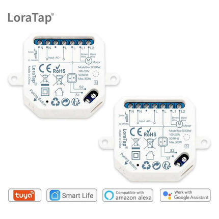 Tuya Smart Life WiFi Curtains Switch Connected Roller Shutters Control Blinds Motor Google Home Alexa Electric Window LoraTap