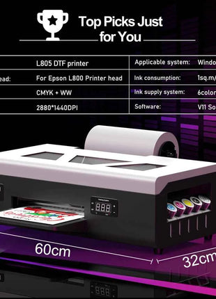 A3 DTF Printer/A3 XP600 DTF Printer/A4 L805 DTF Printer Printing Machine For T-shirt For Metal Wooden Direct Transfer Printer