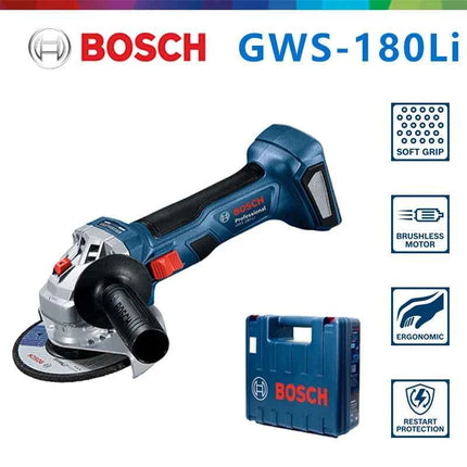 BOSCH GWS 180Li 18V Cordless Angle Grinder Electric Brushless Steel Metal Grinding and Cutting Machine Professional Tools