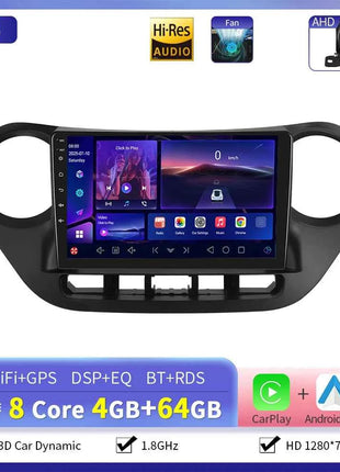 Camecho 6+128G Car Radio Wireless CarPlay Android Auto For Hyundai I10 2014-2017 Car Intelligent Systems GPS Stereo 4G WiFi RDS