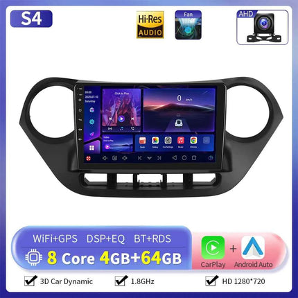Camecho 6+128G Car Radio Wireless CarPlay Android Auto For Hyundai I10 2014-2017 Car Intelligent Systems GPS Stereo 4G WiFi RDS