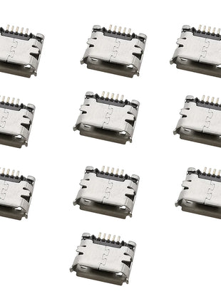 10 Pieces Micro USB 5 Pin Connector, SMD SMT Charging Port for Android Phones, Data and Charging Socket, DIY Repair Adapter
