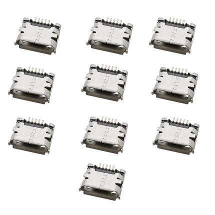 10 Pezzi Connettore Micro USB 5 Pin, Porta di Ricarica SMD SMT per Telefoni Android, Presa Dati e Ricarica, Adattatore per Riparazioni Fai-da-Te