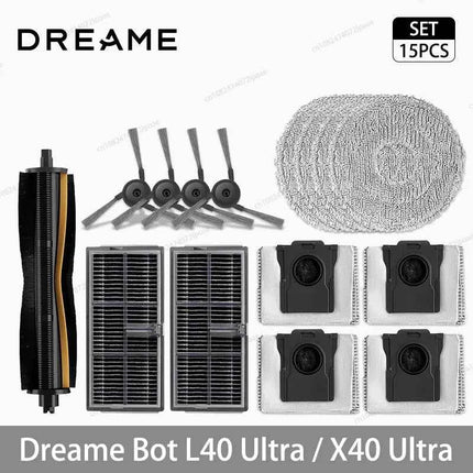 Dreame L40 Ultra / X40 Ultra Vacuum Cleaner Replacement Accessories Main Side Brush HEPA Filter Mop Cloths Dust Bag Spare Parts