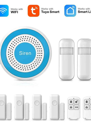 PGST WiFi Alexa Tuya Smart Life Home Alarm Security System Kit Set Home Automation Alarm Security Protection Door Motion Sensor