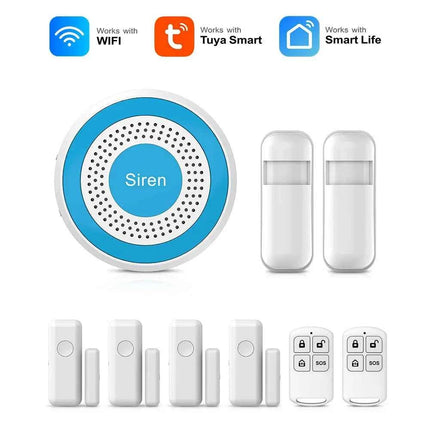 PGST WiFi Alexa Tuya Smart Life Home Alarm Security System Kit Set Home Automation Alarm Security Protection Door Motion Sensor