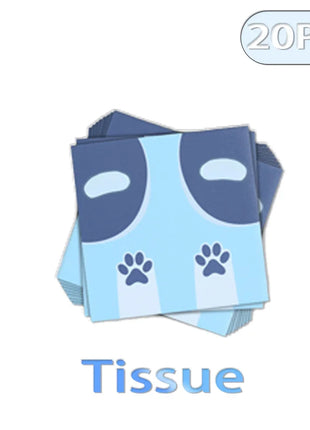Set di stoviglie usa e getta a tema famiglia Bluey, piatto, striscione, topper per torta, bandierine, palloncini Bingo, decorazioni per compleanno.