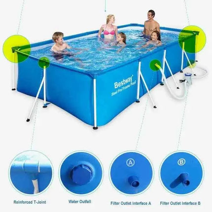 Piscina rettangolare Bestway Splash Jr. con telaio in metallo 221x150x43cm (2.2mx1.5m)