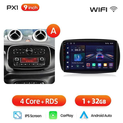 Junsun 8 Core Wireless CarPlay Android Auto Car Radio For Mercedes Benz Smart 453 Fortwo 2014-2020 4G WiFi GPS Navigation Stereo