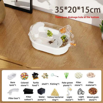 Reptile Terrariums Turtle Breeding Tank Desktop Plastic Ecological Display Box Household Turtle Incubator Breeding Habitats