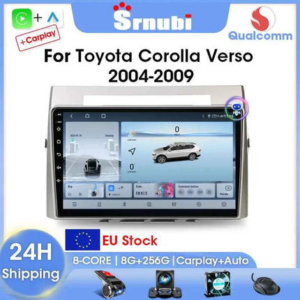 Srnubi Android Car Radio for Toyota Corolla Verso 2004-2009 Carplay Android auto 2Din Multimedia Player Autoradio Navigatore GPS